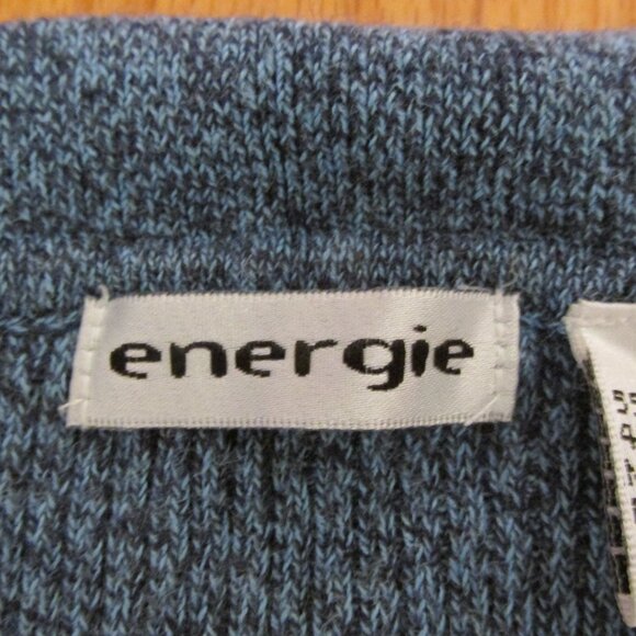 ENERGIE WOMEN'S JUNIOR'S SIZE L SWEATER BLUE DENIM COLOR KNIT LONG SLEEVE TOP - Picture 4 of 8